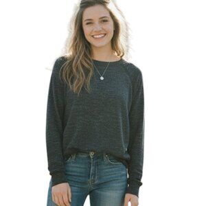 Vince Sweater Old Money Womens M Elevated Basic Wool Linen Dark Blue Crewneck